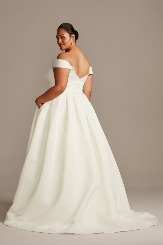 Off Shoulder Satin Gown Plus Size Wedding Dress  Collection 9WG3979