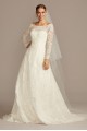 Off-The-Shoulder Lace A-Line Wedding Dress  CWG765