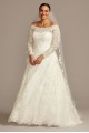 Off-The-Shoulder Plus Size Beaded Wedding Dress  4XL8CWG765