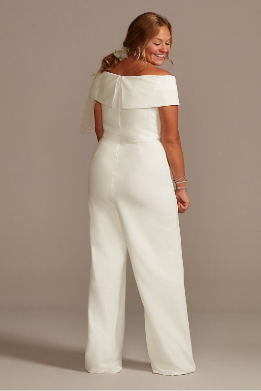 Off-the-Shoulder Crepe Wide-Leg Jumpsuit DB Studio DB3230W