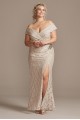 Off the Shoulder Embellished Detail Plus Size Gown Alex Evenings 84122267