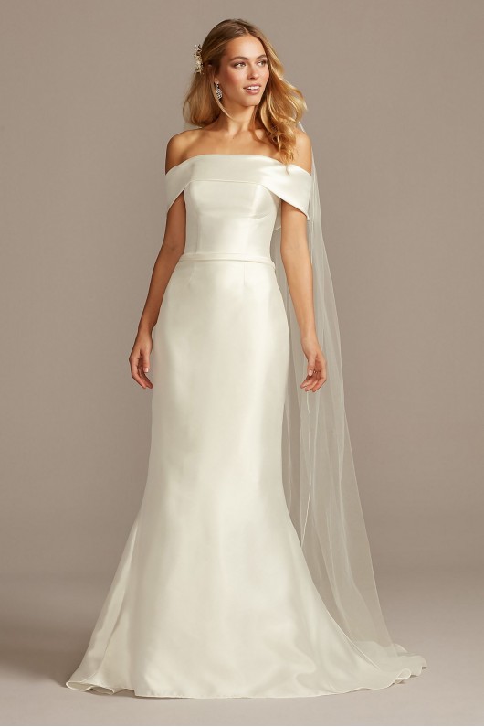 Off-the-Shoulder Mikado Trumpet Wedding Dress  Collection WG3880