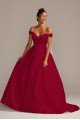 Off the Shoulder Satin Ball Gown Wedding Dress  Collection WG3979