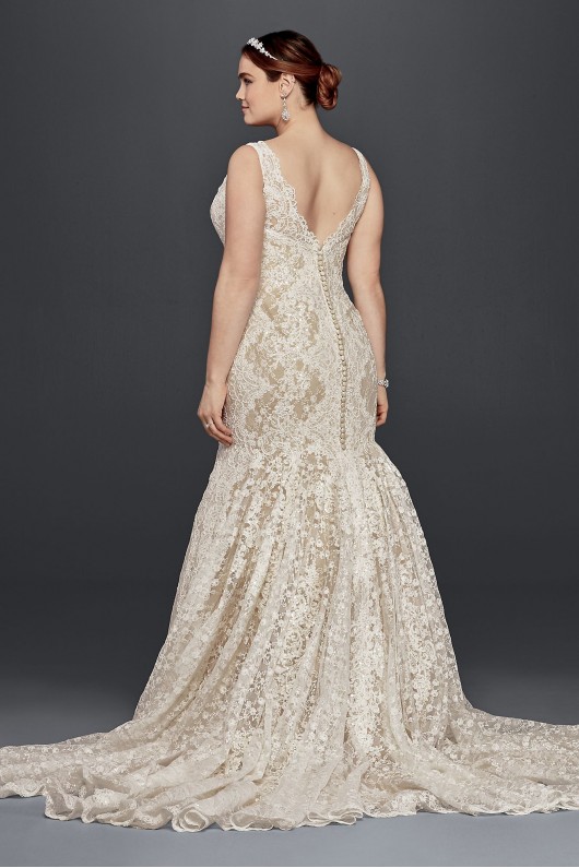  Plus Size Lace Trumpet Wedding Dress  8CWG747