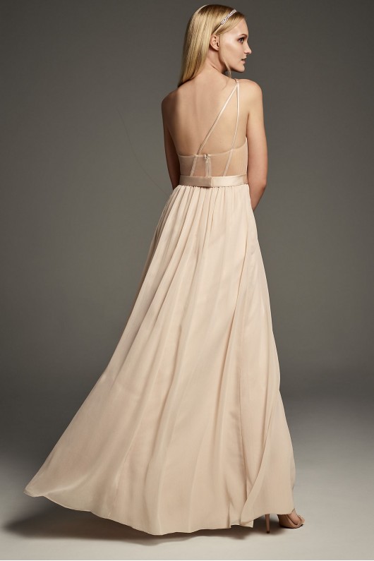 One-Shoulder Charmeuse Chiffon Bridesmaid Dress VW360460