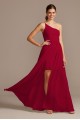 One-Shoulder Chiffon Overskirt Bridesmaid Dress  F20078