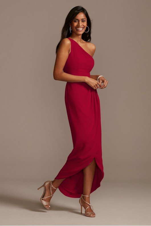 One Shoulder Chiffon Tulip Hem Bridesmaid Dress  F20233