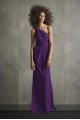 One Shoulder Jersey Satin Trim Bridesmaid Dress VW360513