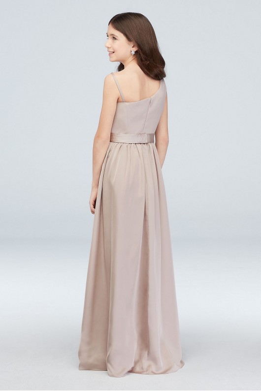 One Shoulder Junior Bridesmaid Dress with  Sash JBVW0215