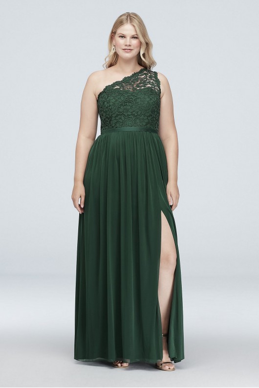 One Shoulder Long Lace Bridesmaid Dress  F17063