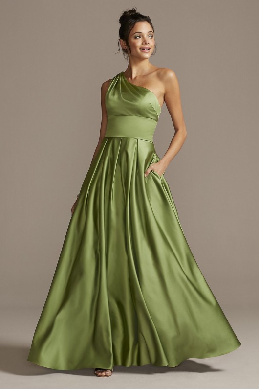 One Shoulder Satin Strappy Back Ball Gown Blondie Nites 2025BN