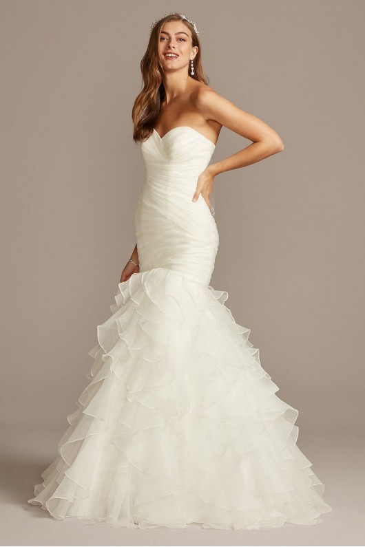 Organza Mermaid Wedding Dress with Ruffled Skirt  Collection WG3832