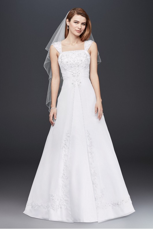 Petite A-line Wedding Dress with Cap Sleeves  Collection 7V9010