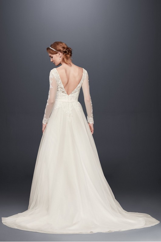 Petite Long Sleeve Wedding Dress With Low Back  Collection 7WG3831