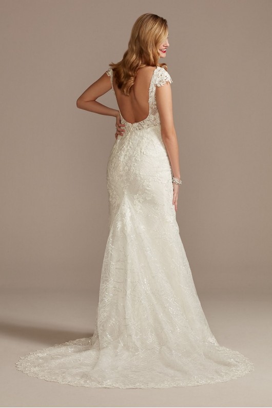 Petite Sheath Wedding Dress with Beaded Swag Back  7SWG884