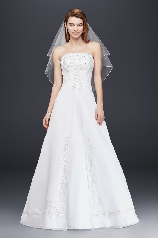 Petite Split Front Wedding Dress with Cap Sleeves  Collection 7NTV9010