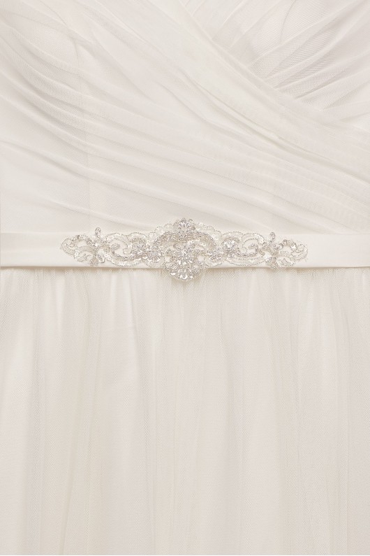 Petite Tulle A-line Wedding Dress and Beaded Sash  Collection 7WG3787