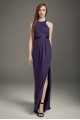 Pleated Cross-Back Double Cloth Bridesmaid Dress VW360468