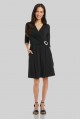 Pleated Jersey Knit Surplice Dress with Buckle Karen Kane 1L46135