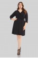 Pleated Plus Size Knit Surplice Dress with Buckle Karen Kane 1L46135W