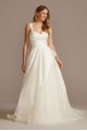 Pleated Satin Asymmetric Tulle Hem Wedding Dress  WG4006