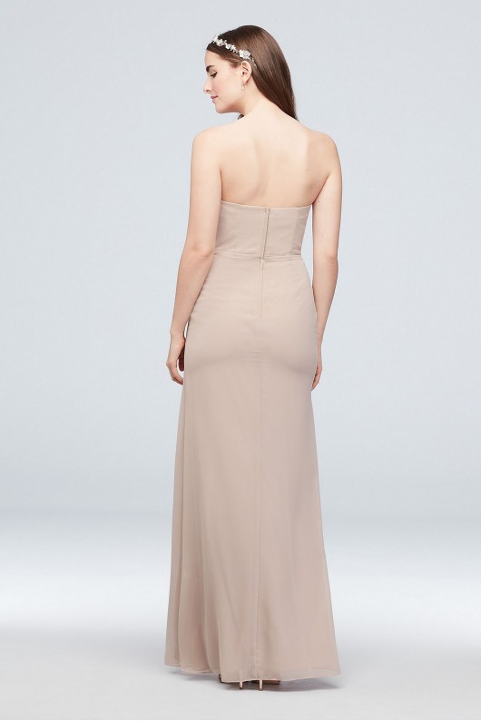 Pleated Strapless Bridesmaid Dress with  Cascade  F20013