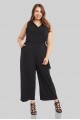 Pleated Surplice Plus Size Jumpsuit with Buckle Karen Kane 1L46134W