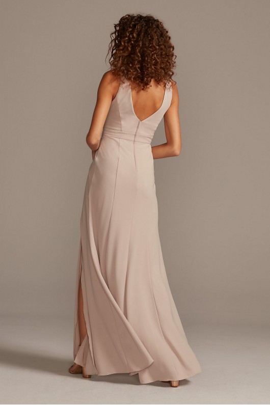 Pleated Tank Stretch Crepe Bridesmaid Dress  F20104