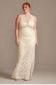 Plunge Illusion Chantilly Plus Size Wedding Dress Melissa Sweet 8MS251214