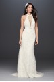 Plunge Neckline Lace Halter Wedding Dress  SWG825