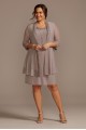 Plus Size Jersey Dress and Sheer Sleeve Jacket Set  5394W