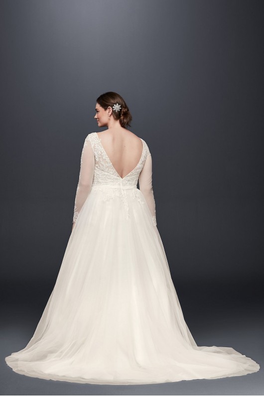 Plus Size Long Sleeve Wedding Dress With Low Back  Collection 9WG3831