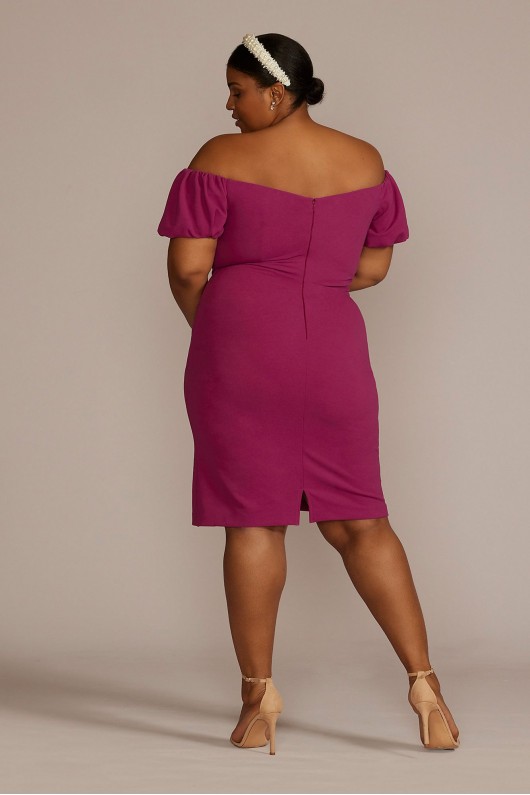 Plus Size Off-the-Shoulder Puff Sleeve Midi Dress DB Studio D39NY22326W