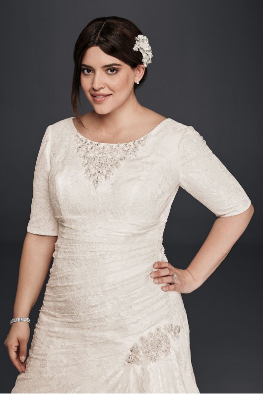 Plus Size Wedding Dress with Elbow Length Sleeves  Collection 9SLYP3344