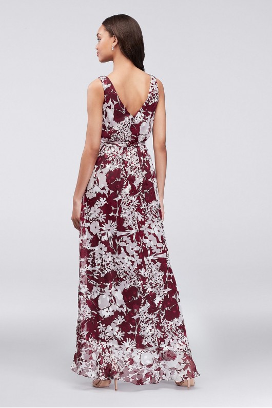 Printed Chiffon Faux-Wrap Bridesmaid Dress  F19748P