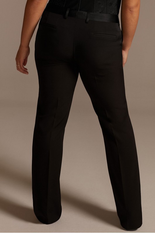 Relaxed Leg Plus Size Suit Pants with Satin Waist  Collection 9WG4002