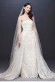 Removable Overskirt Lace Sheath Wedding Dress  4XLCWG816