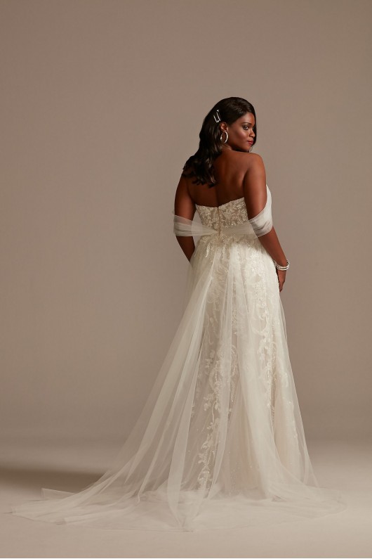 Removable Sleeve and Train Plus Size Wedding Dress  9LSSWG881