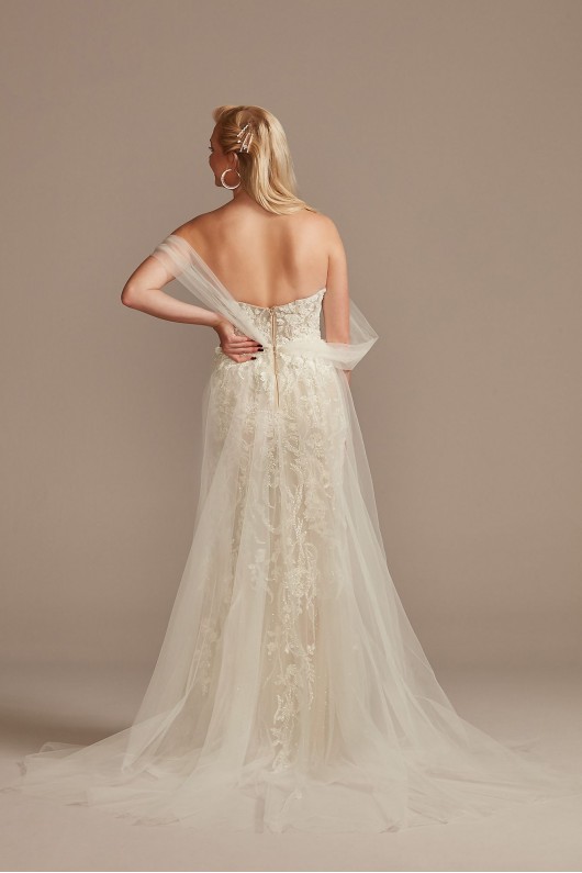 Removable Sleeves and Train Bodysuit Wedding Dress  MBSWG881