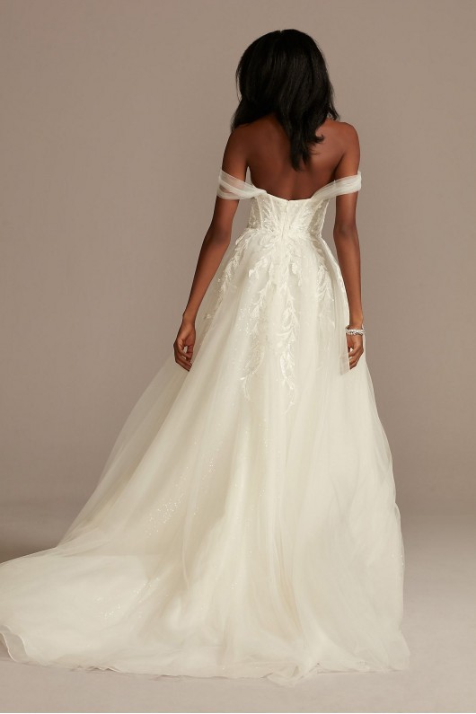 Removable Straps Tulle Wedding Dress with Slits  LSSWG898