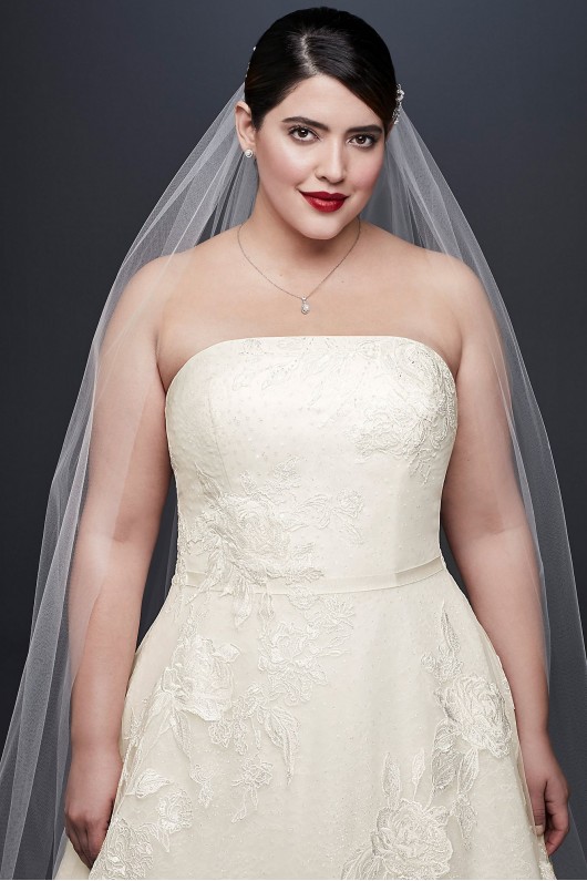 Rose Lace Plus Size Ball Gown Wedding Dress  8CWG803