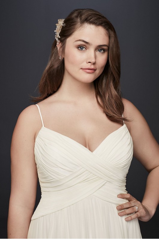 Ruched Bodice Chiffon Plus Size Wedding Dress  Collection 9WG3856