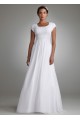 Ruched Short Sleeved Chiffon Wedding Dress  Collection 4XLSLV9743