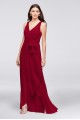 Ruffle-Trim Chiffon Faux-Wrap Bridesmaid Dress  F19748