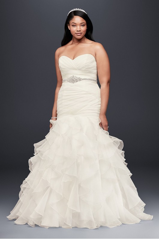 Ruffled Organza Plus Size Mermaid Wedding Dress  Collection 9WG3832