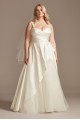 Satin Asymmetric Tulle Hem Plus Size Wedding Dress  9WG4006