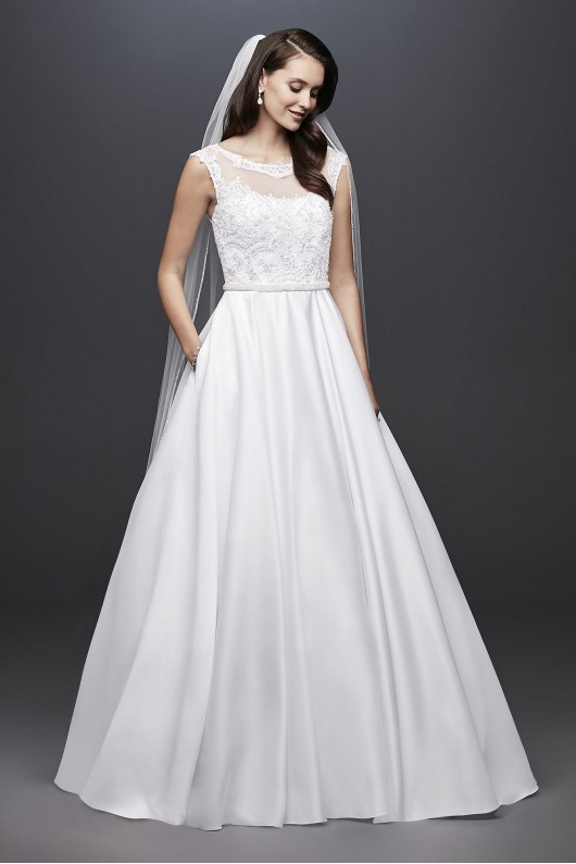 Satin Cap Sleeve Ball Gown Wedding Dress  Collection WG3900