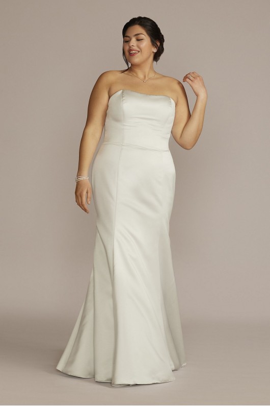 Satin Strapless Mermaid Plus Size Wedding Dress DB Studio BLANKSTRUMPETPLUS