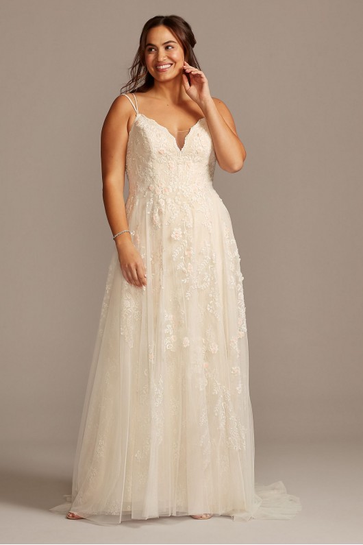 Scalloped A-Line Plus Size Wedding Dress Melissa Sweet 8MS251177