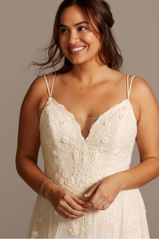 Scalloped A-Line Plus Size Wedding Dress Melissa Sweet 8MS251177